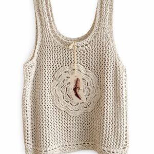 Jessica Simpson Beige Crochet Top